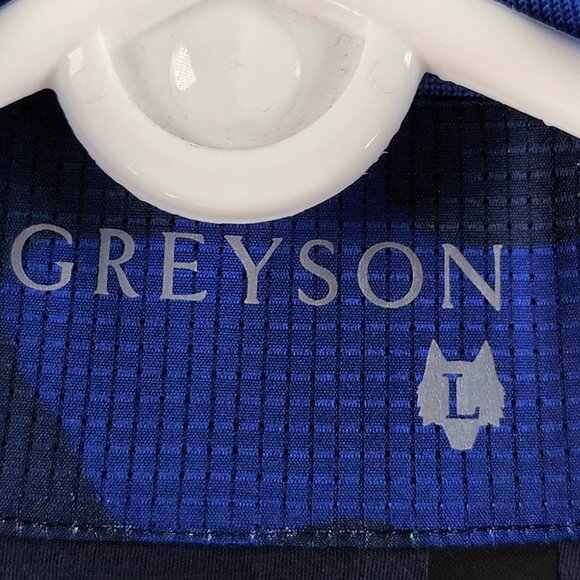 Greyson Full Zip Pockets Blue White Jacket Men Medium Stretch Golf - Picture 3 of 16